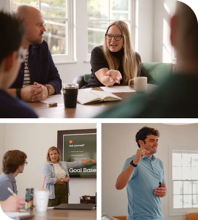 LeapYear mentors and students in workshops and coaching conversations