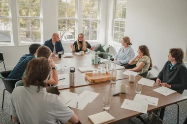 LeapYear students in a small group coaching conversation